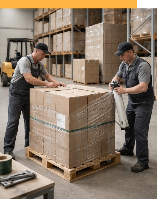 Упаковка и паллетирование грузов от 3734 руб: защита и крепление