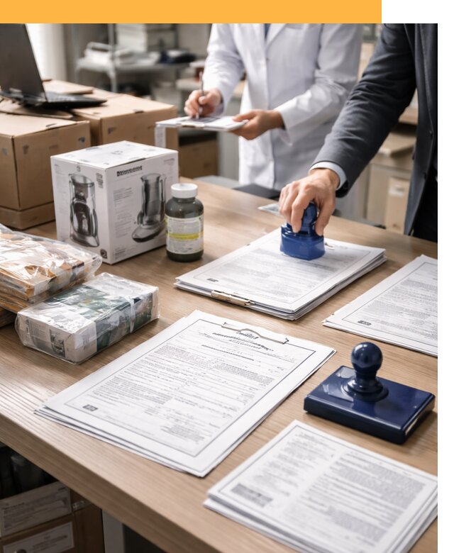 Сертификация импортных товаров от 12803 с таможенным сопровождением